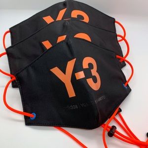 Adidas face mask with reflective neon orange cord